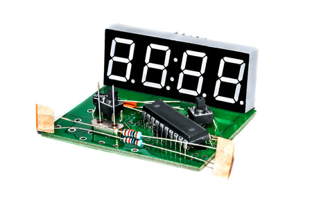 Set of electronic components on light backgroundの写真素材