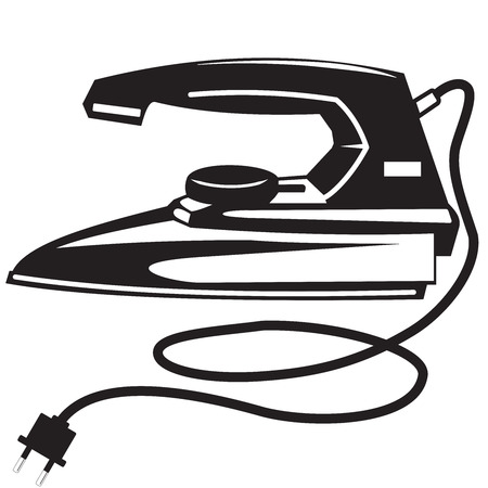Illustration of a black and white silhouette of an ironのイラスト素材