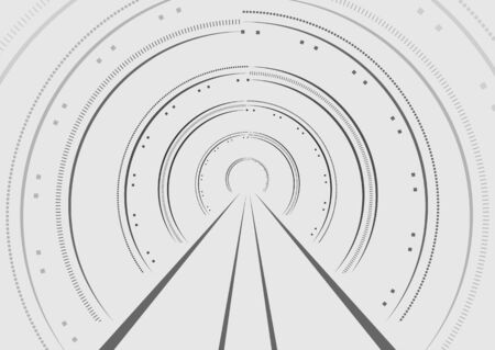 Illustration of abstract circles on a gray backgroundのイラスト素材