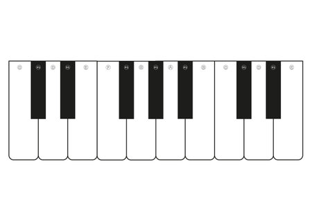 Toy piano keys illustration isolated on white backgroundのイラスト素材