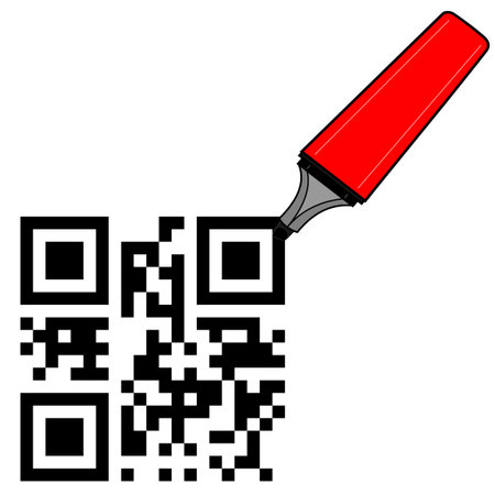 Illustration of the QR code and a markerのイラスト素材