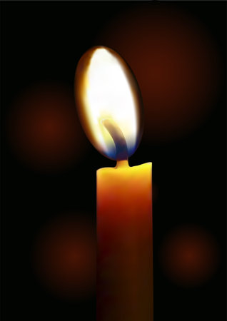 Burning candle on a black background close upのイラスト素材