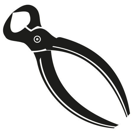 Illustration of a silhouette of metal pliers on a white backgroundのイラスト素材