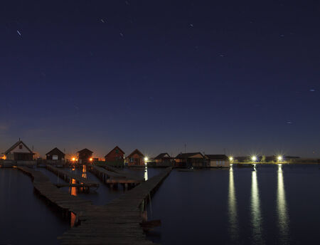 Bokodi lake the sunset in the Hungaryの写真素材