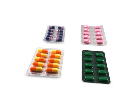 Medicines on white background