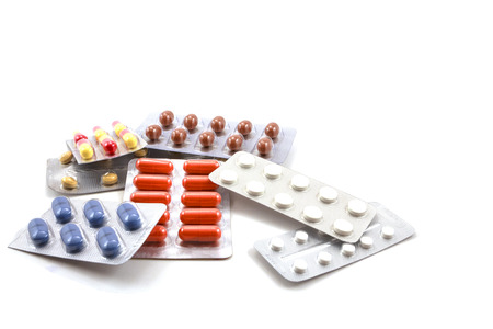 Medicines on white background