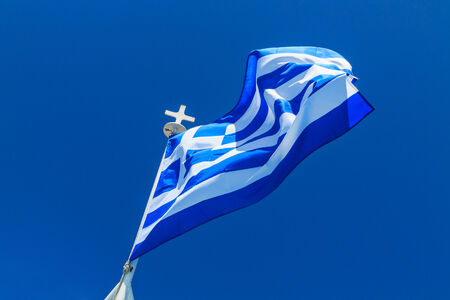 The Greek National flagの写真素材