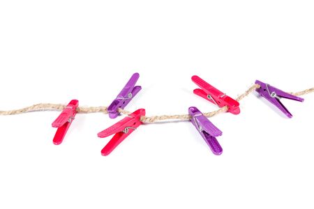 Clothespin on a white backgroundの写真素材