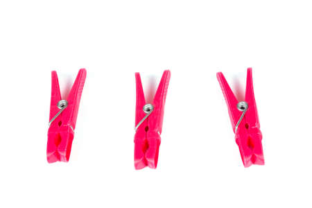 Clothespin on a white backgroundの写真素材