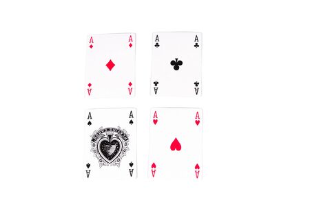 Poker cards on  white background