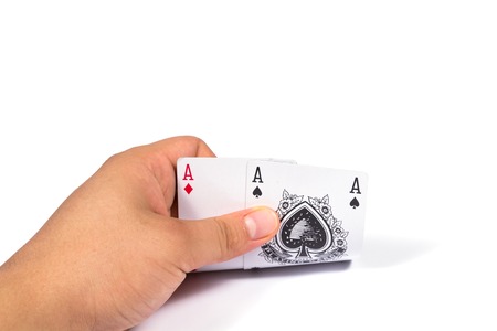 Poker cards on  white backgroundの写真素材