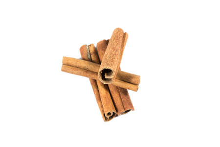 Cinnamon stick on white background