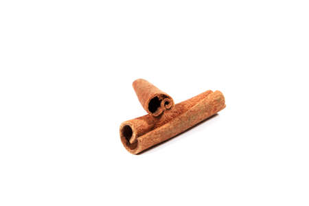 Cinnamon stick on white background