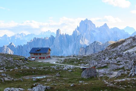 Typical mountain landscape in the Dolomites in Italy,Europeのeditorial素材