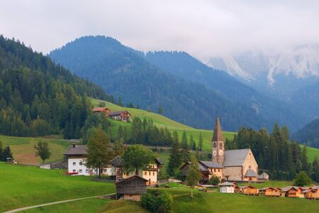Santa Maddalena in the Dolomites in Italy,Europe