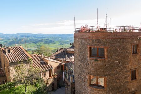 Volterra beautiful medieval town in Tuscany, Italyの写真素材