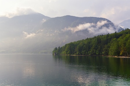 Bohinj lake the Julian Alps in Sloveniaの写真素材