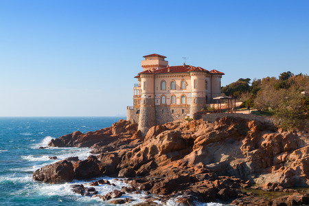 Boccale castle the sea near Livorno in Tuscany region in Italyのeditorial素材