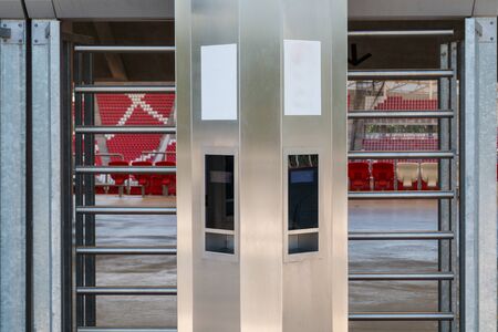 Football stadium turnstile entrance,entry gateのeditorial素材