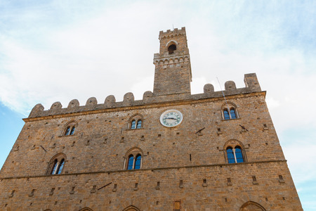 Buildings details, narrow streets of Volterra  town in Tuscany, Italy, Europeのeditorial素材