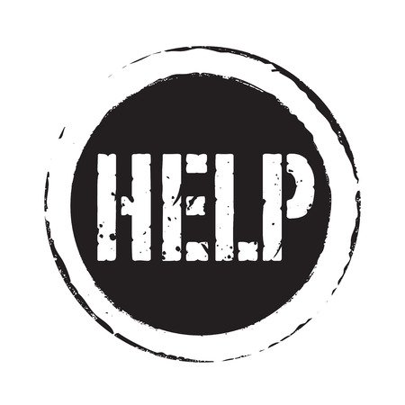 Black vector grunge stamp HELPのイラスト素材