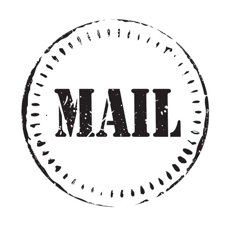 Black vector grunge stamp MAILのイラスト素材