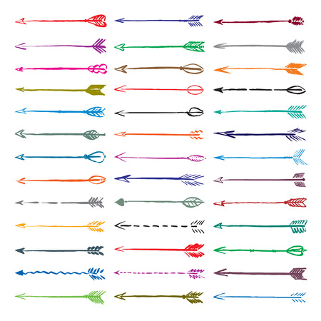 Set of color vector drawing arrowsのイラスト素材