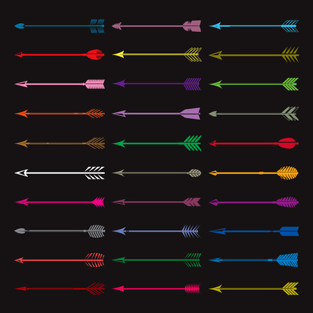 Set of color vector drawing arrowsのイラスト素材