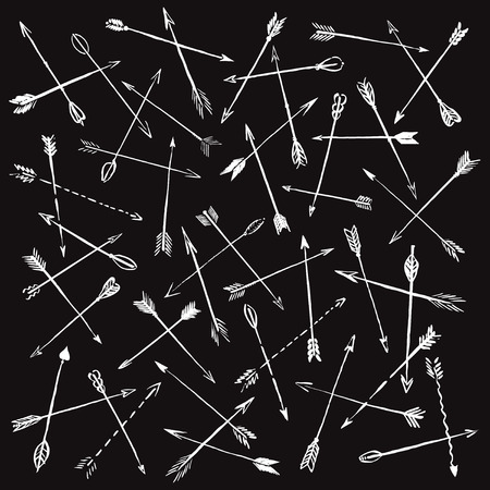 Set of white vector drawing arrowsのイラスト素材