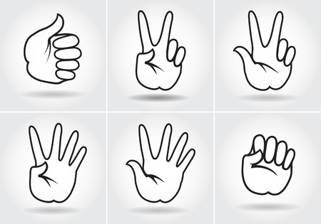 Set of black human hands icon.のイラスト素材