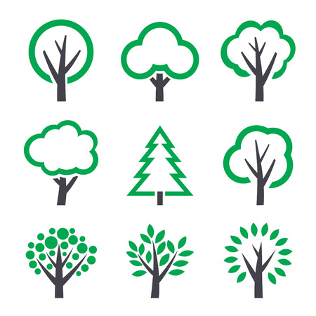 Set of vector treeのイラスト素材
