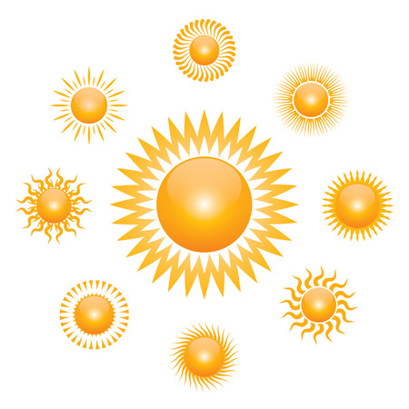 Set of sun symbols. Vector Illustration.のイラスト素材