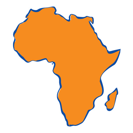 Orange map of Africa.のイラスト素材