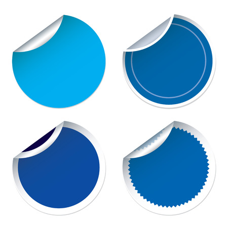 Set of Blue Vector Stickers.のイラスト素材