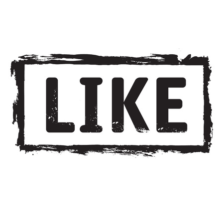 Black grunge stamp and text LIKEのイラスト素材