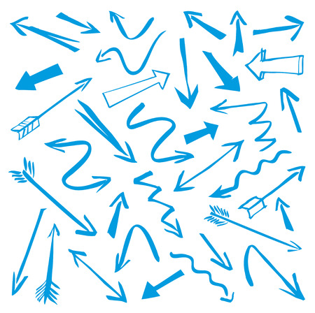 Set of blue arrows. Vector illustration.のイラスト素材
