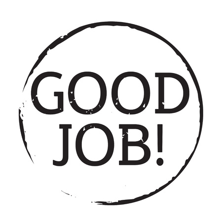 Black grunge stamp and text GOOD JOBのイラスト素材