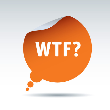 Orange vector sticker and text WTFのイラスト素材