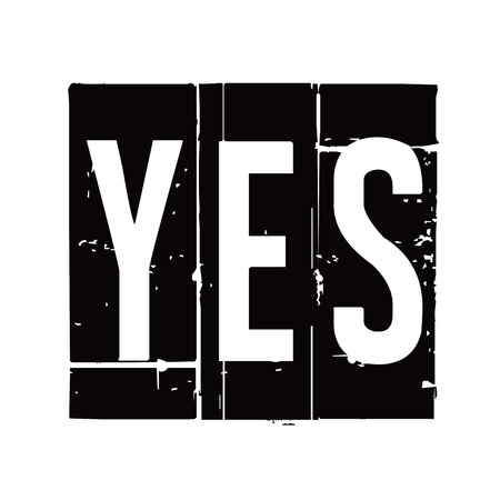 Black stamp and text YES. Vector Illustration.のイラスト素材