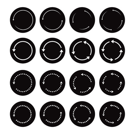 Set of black arrows and Vector buttons.のイラスト素材