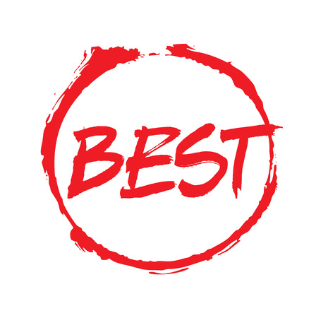 Red Vector Drawing Stamp text BESTのイラスト素材