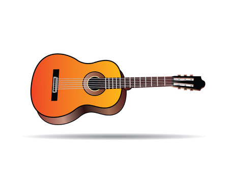 Color Vector Classic Guitar Icon. Illustration.のイラスト素材