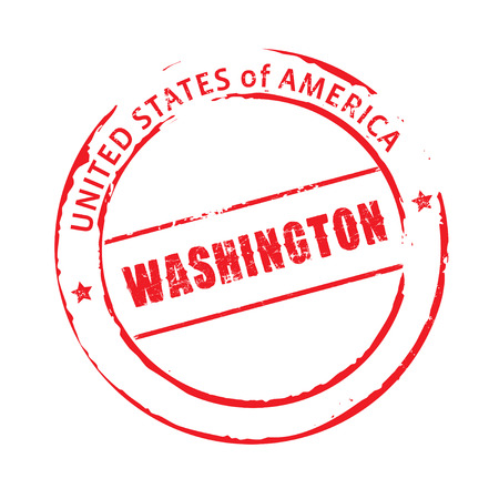 Red vector stamp Washingtonのイラスト素材