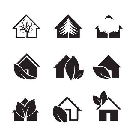 Set of Icons of Black Housesのイラスト素材