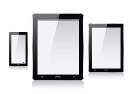 Set of electronic devices. Tablet and smart phone. Vector Illustration.のイラスト素材
