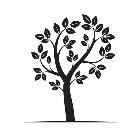 Black Tree Illustration. Nature and gardenのイラスト素材