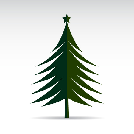 Green Christmas Tree. Vector Illustration.のイラスト素材
