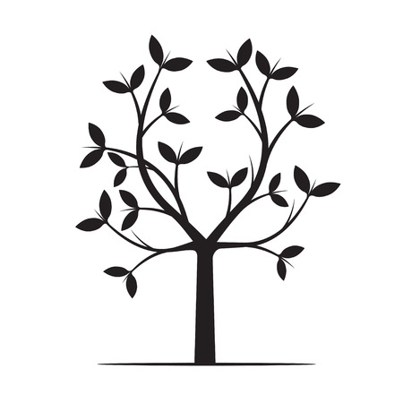 Shape of Black Tree. Vector Illustration.のイラスト素材