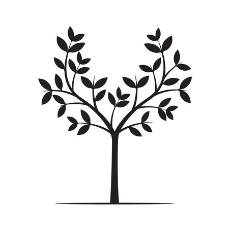 Shape of Black Tree. Vector Illustration.のイラスト素材