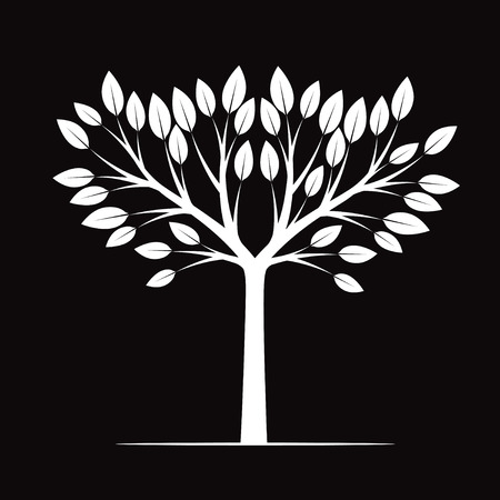 White tree illustration and graphic design.のイラスト素材